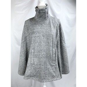 Ugg Women XS/S Grey Charlynne Fleece Poncho Sweater Funnel Neck Pocket
